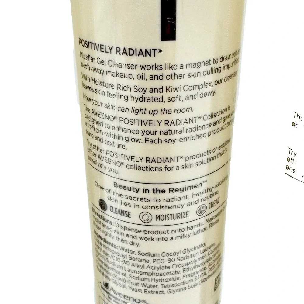3 Pack Aveeno Positively Radiant Micellar Gel Cleanser Makeup Remover 5.1oz NOS